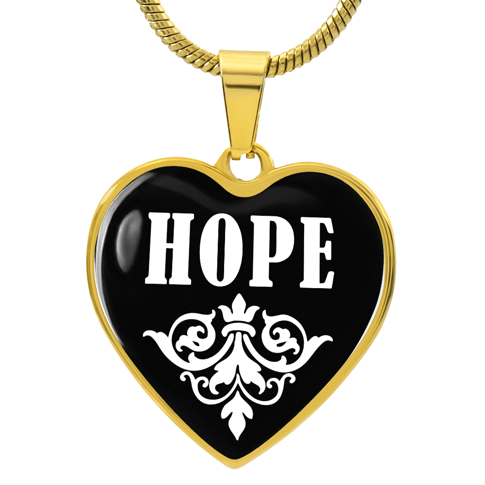 Hope v03 - 18k Gold Finished Heart Pendant Luxury Necklace