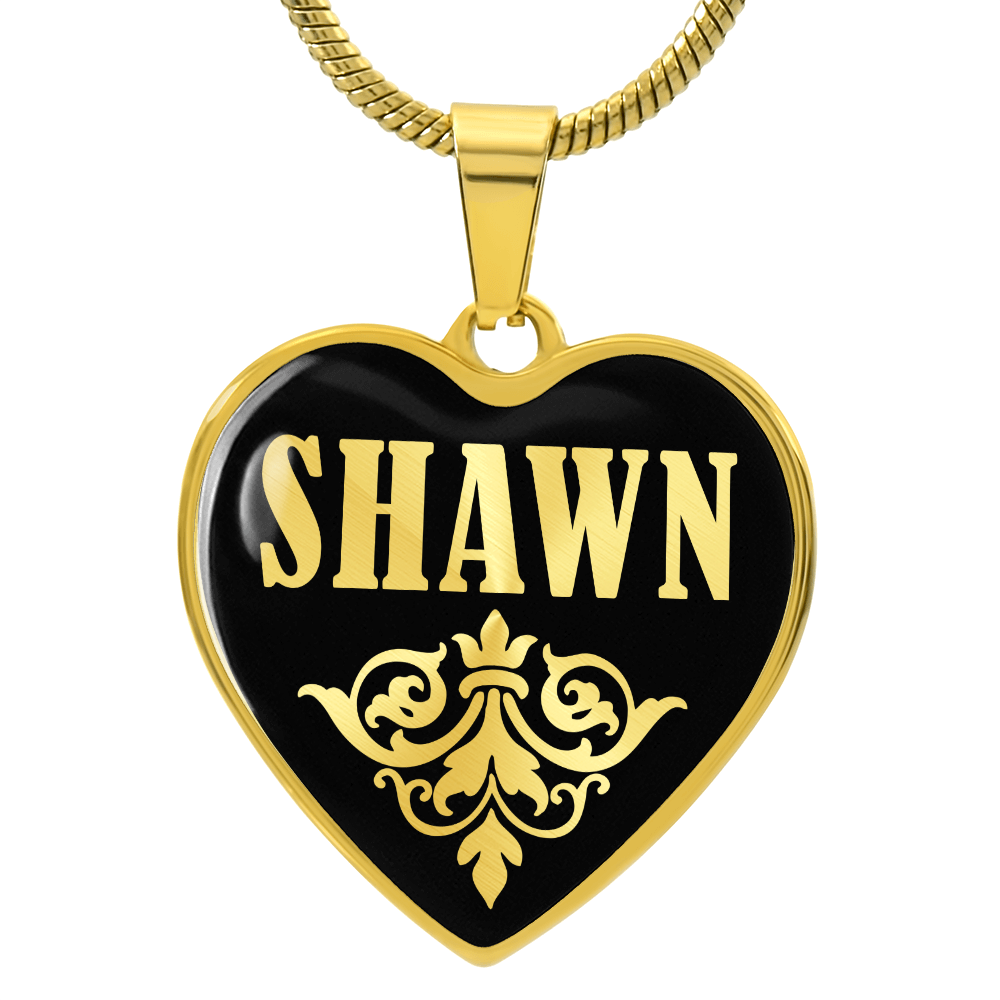 Shawn v02 - 18k Gold Finished Heart Pendant Luxury Necklace