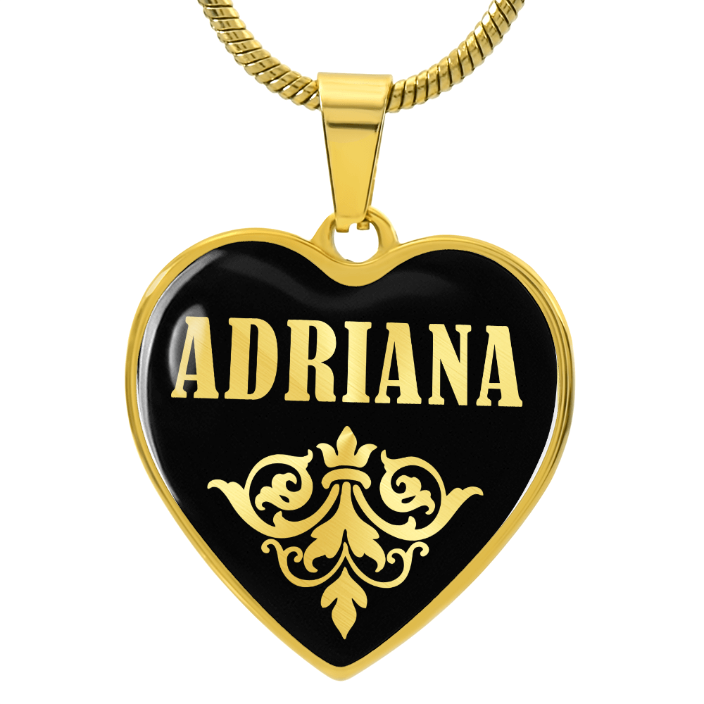 Adriana v02 - 18k Gold Finished Heart Pendant Luxury Necklace