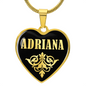 Adriana v02 - 18k Gold Finished Heart Pendant Luxury Necklace
