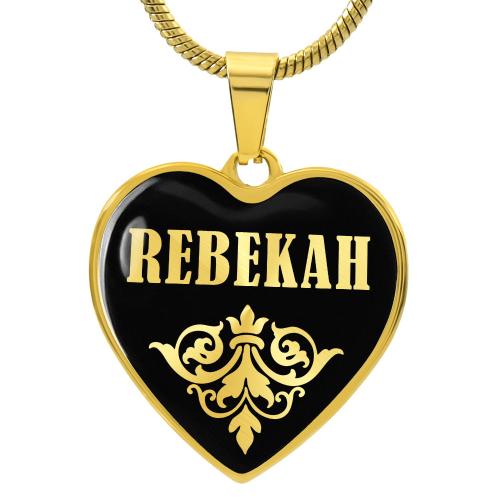 Rebekah v02 - 18k Gold Finished Heart Pendant Luxury Necklace