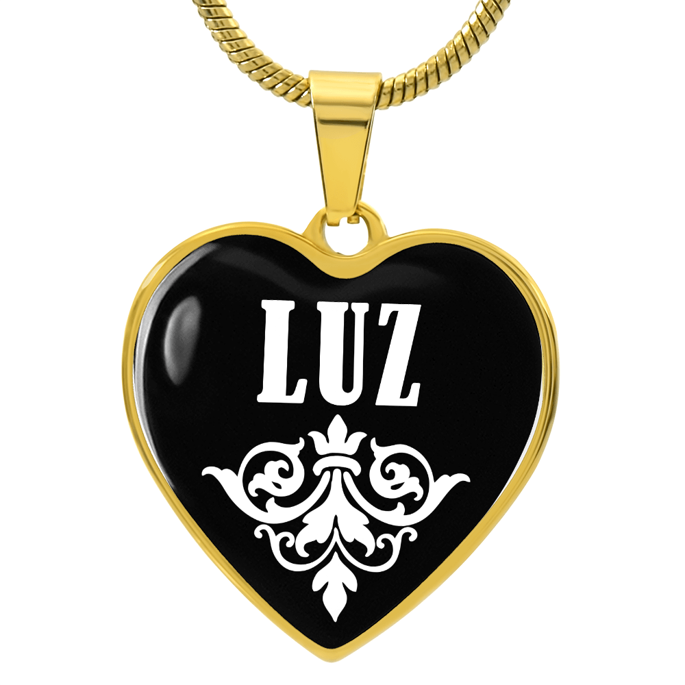Luz v01w - 18k Gold Finished Heart Pendant Luxury Necklace