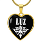 Luz v01w - 18k Gold Finished Heart Pendant Luxury Necklace