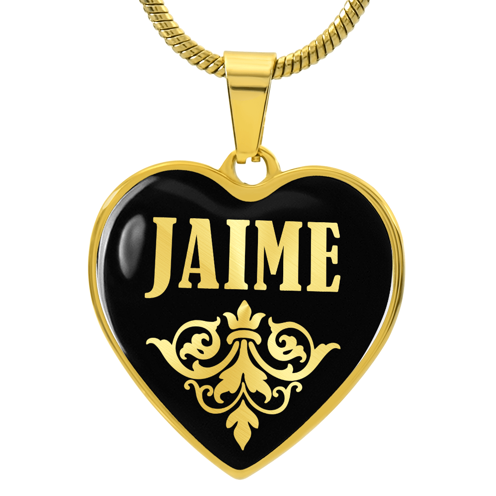 Jaime v02 - 18k Gold Finished Heart Pendant Luxury Necklace