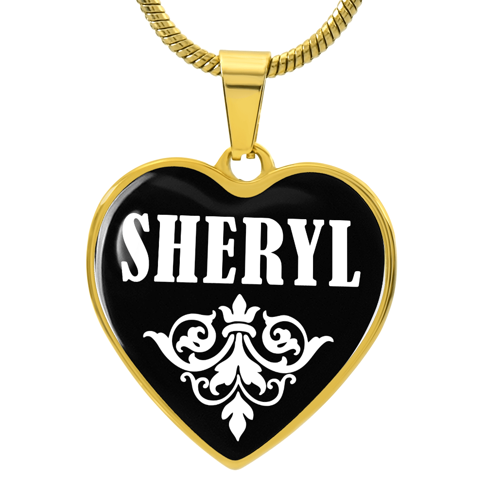 Sheryl v01w - 18k Gold Finished Heart Pendant Luxury Necklace