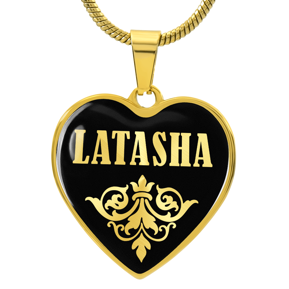 Latasha v02 - 18k Gold Finished Heart Pendant Luxury Necklace