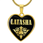 Latasha v02 - 18k Gold Finished Heart Pendant Luxury Necklace