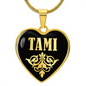 Tami v02 - 18k Gold Finished Heart Pendant Luxury Necklace