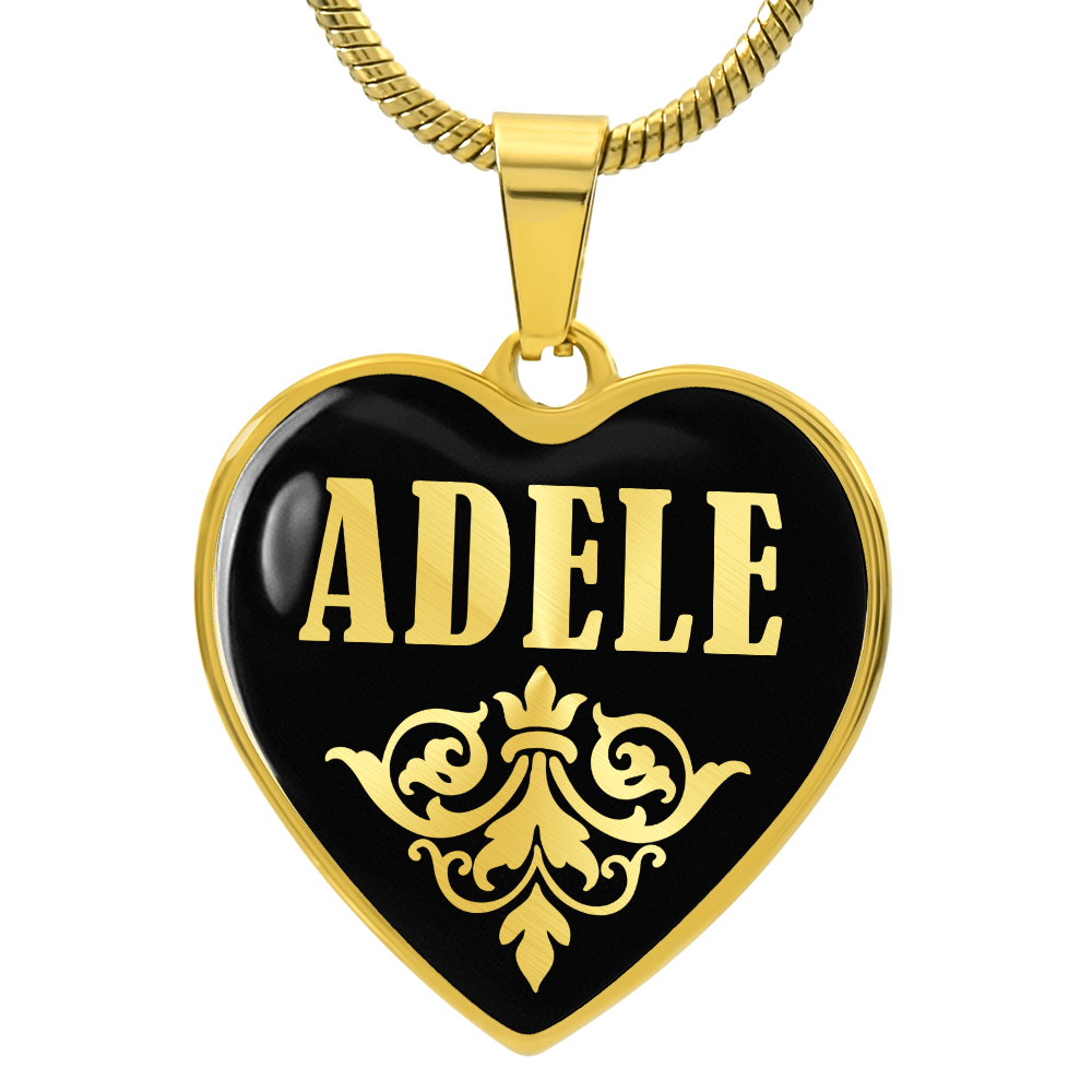 Adele v02 - 18k Gold Finished Heart Pendant Luxury Necklace