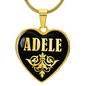 Adele v02 - 18k Gold Finished Heart Pendant Luxury Necklace