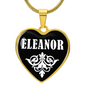 Eleanor v01w - 18k Gold Finished Heart Pendant Luxury Necklace