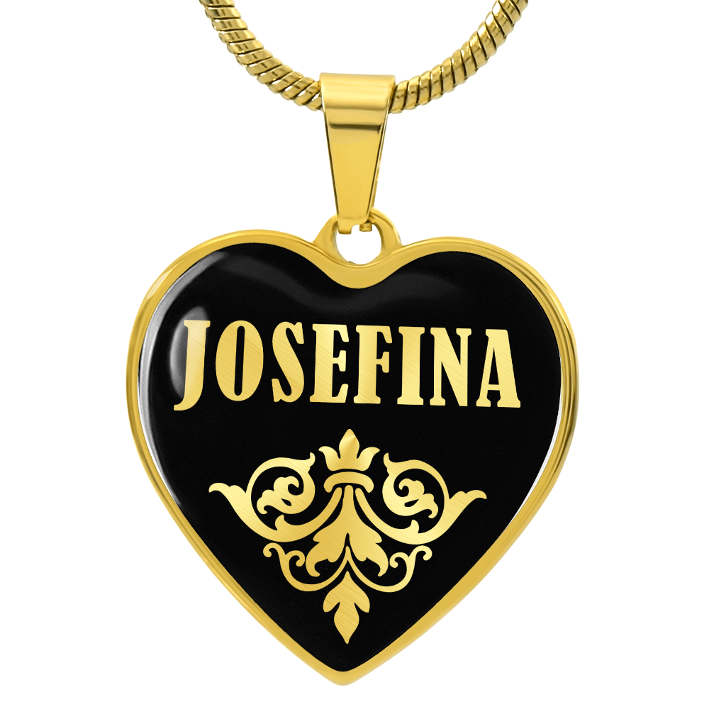 Josefina v02 - 18k Gold Finished Heart Pendant Luxury Necklace