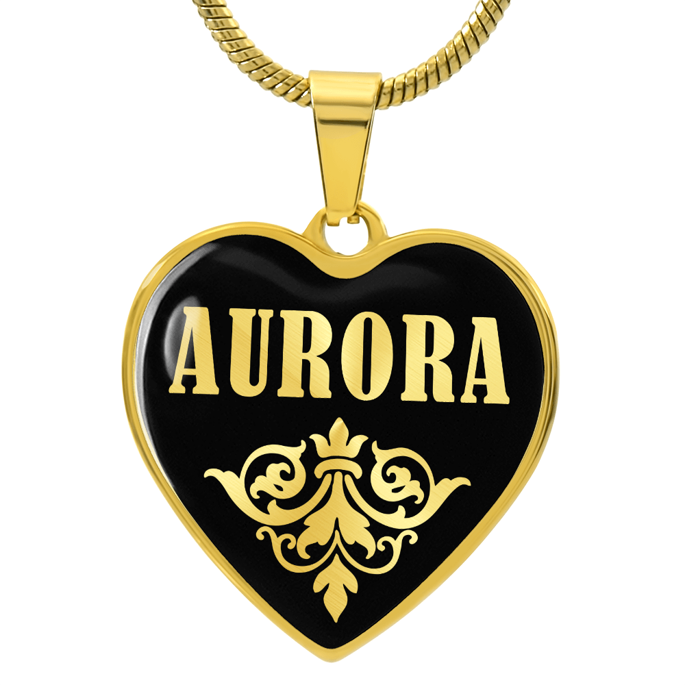 Aurora v02 - 18k Gold Finished Heart Pendant Luxury Necklace