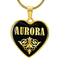 Aurora v02 - 18k Gold Finished Heart Pendant Luxury Necklace