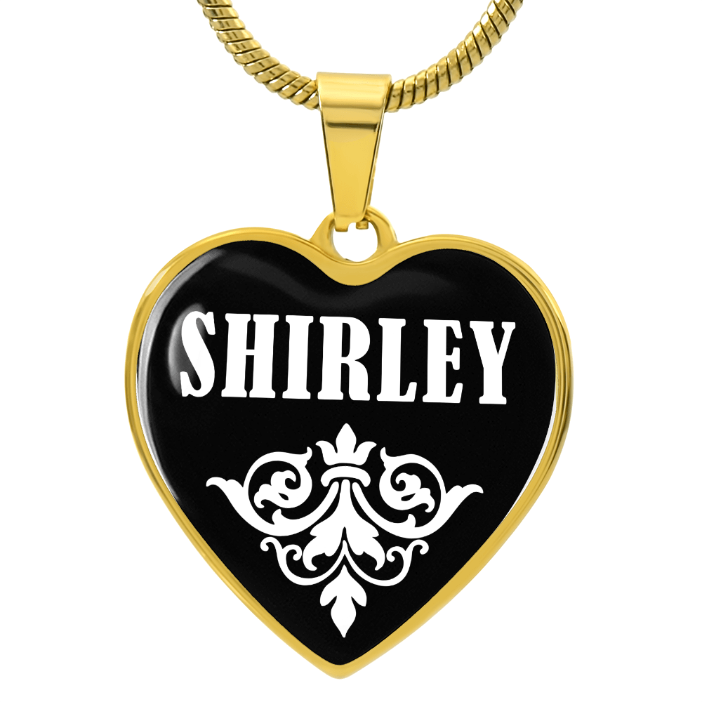 Shirley v01w - 18k Gold Finished Heart Pendant Luxury Necklace