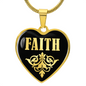 Faith v02 - 18k Gold Finished Heart Pendant Luxury Necklace