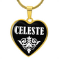 Celeste v03 - 18k Gold Finished Heart Pendant Luxury Necklace