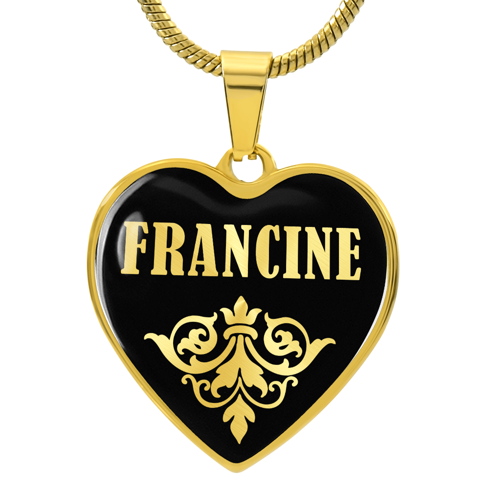 Francine v02 - 18k Gold Finished Heart Pendant Luxury Necklace