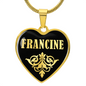 Francine v02 - 18k Gold Finished Heart Pendant Luxury Necklace