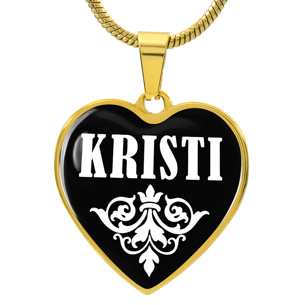 Kristi v01w - 18k Gold Finished Heart Pendant Luxury Necklace