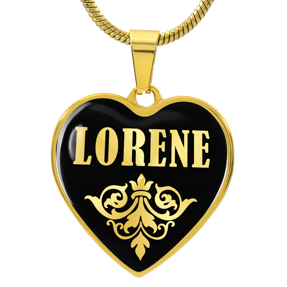 Lorene v02 - 18k Gold Finished Heart Pendant Luxury Necklace