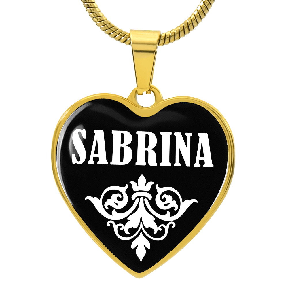 Sabrina v01w - 18k Gold Finished Heart Pendant Luxury Necklace