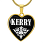 Kerry v03 - 18k Gold Finished Heart Pendant Luxury Necklace