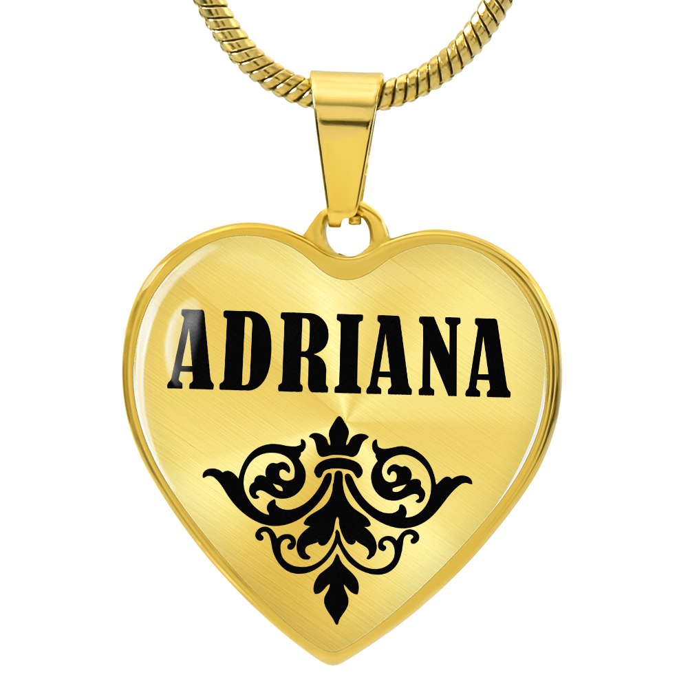 Adriana v01 - 18k Gold Finished Heart Pendant Luxury Necklace