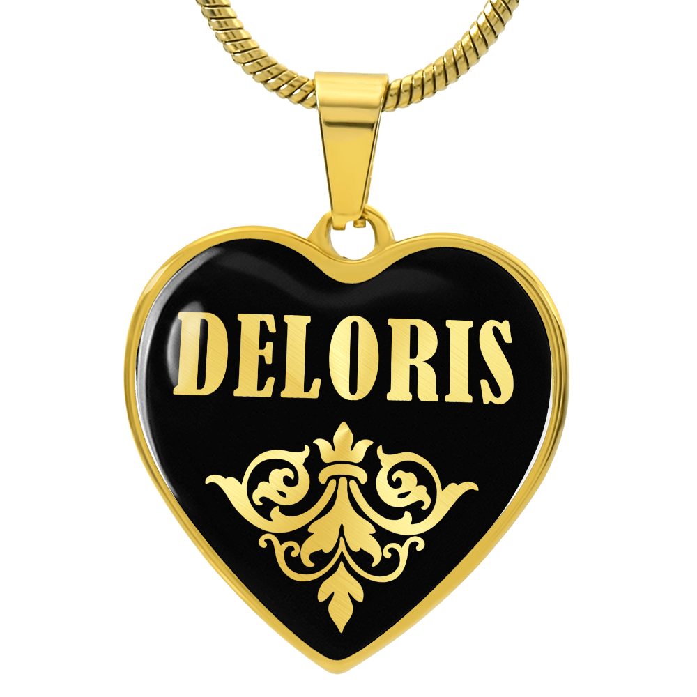 Deloris v02 - 18k Gold Finished Heart Pendant Luxury Necklace