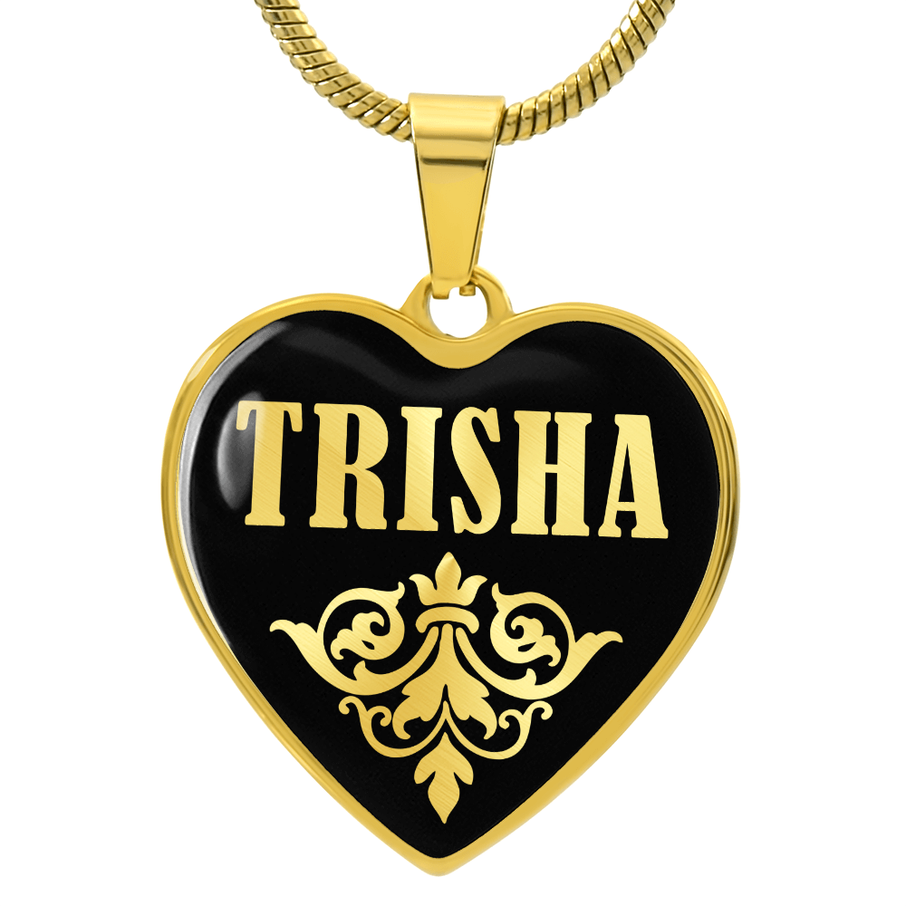 Trisha v02 - 18k Gold Finished Heart Pendant Luxury Necklace
