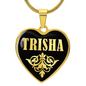 Trisha v02 - 18k Gold Finished Heart Pendant Luxury Necklace