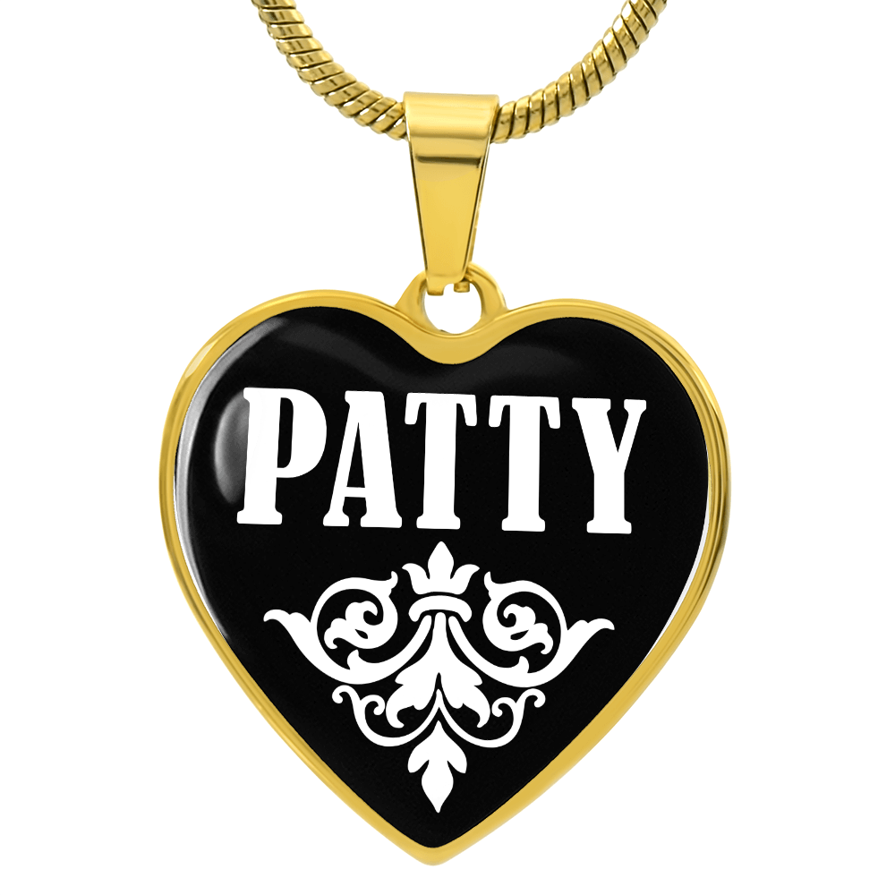Patty v01w - 18k Gold Finished Heart Pendant Luxury Necklace