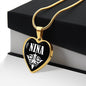 Nina v01w - 18k Gold Finished Heart Pendant Luxury Necklace
