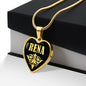 Rena v02 - 18k Gold Finished Heart Pendant Luxury Necklace