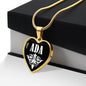 Ada v01w - 18k Gold Finished Heart Pendant Luxury Necklace
