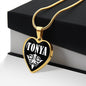 Tonya v01w - 18k Gold Finished Heart Pendant Luxury Necklace