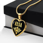 Elsa v02 - 18k Gold Finished Heart Pendant Luxury Necklace