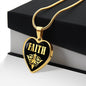Faith v02 - 18k Gold Finished Heart Pendant Luxury Necklace