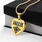 Sallie v01 - 18k Gold Finished Heart Pendant Luxury Necklace