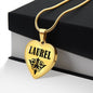 Laurel v01 - 18k Gold Finished Heart Pendant Luxury Necklace