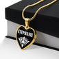 Stephanie v01w - 18k Gold Finished Heart Pendant Luxury Necklace
