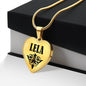 Lela v01 - 18k Gold Finished Heart Pendant Luxury Necklace