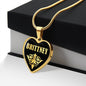 Brittney v02 - 18k Gold Finished Heart Pendant Luxury Necklace