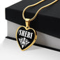 Sheri v01w - 18k Gold Finished Heart Pendant Luxury Necklace