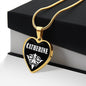 Catherine v01w - 18k Gold Finished Heart Pendant Luxury Necklace