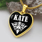 Kate v03 - 18k Gold Finished Heart Pendant Luxury Necklace