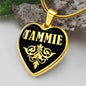 Tammie v02 - 18k Gold Finished Heart Pendant Luxury Necklace
