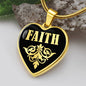 Faith v02 - 18k Gold Finished Heart Pendant Luxury Necklace