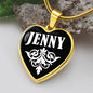 Jenny v01w - 18k Gold Finished Heart Pendant Luxury Necklace