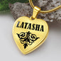 Latasha v01 - 18k Gold Finished Heart Pendant Luxury Necklace
